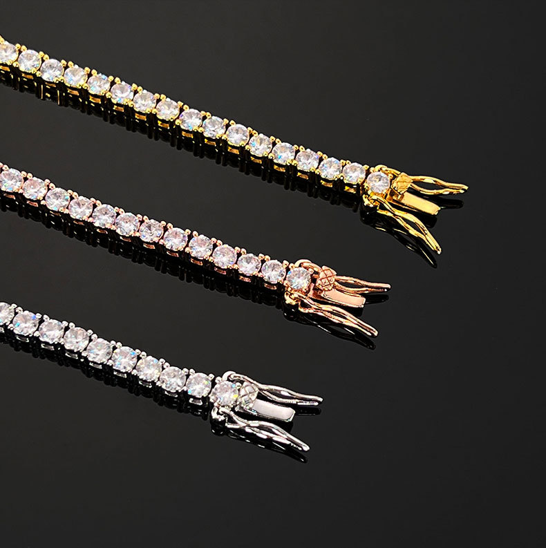 Tennis Bracelet Women Diamond 5mm Bracelet Full Diamond Zircon 18K Real Gold Bracelet Luxury Wedding Jewelry