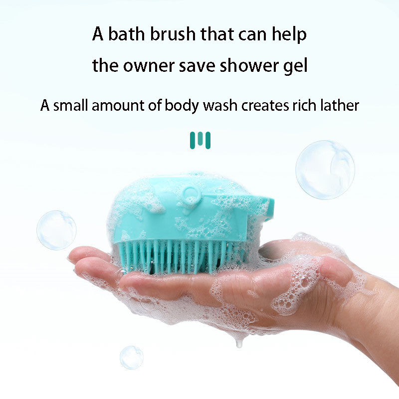 Dog Cat Bath Brush Comb Silicone Rubber Puppy Massage Shampoo Dispenser Pet Grooming Bath Brush
