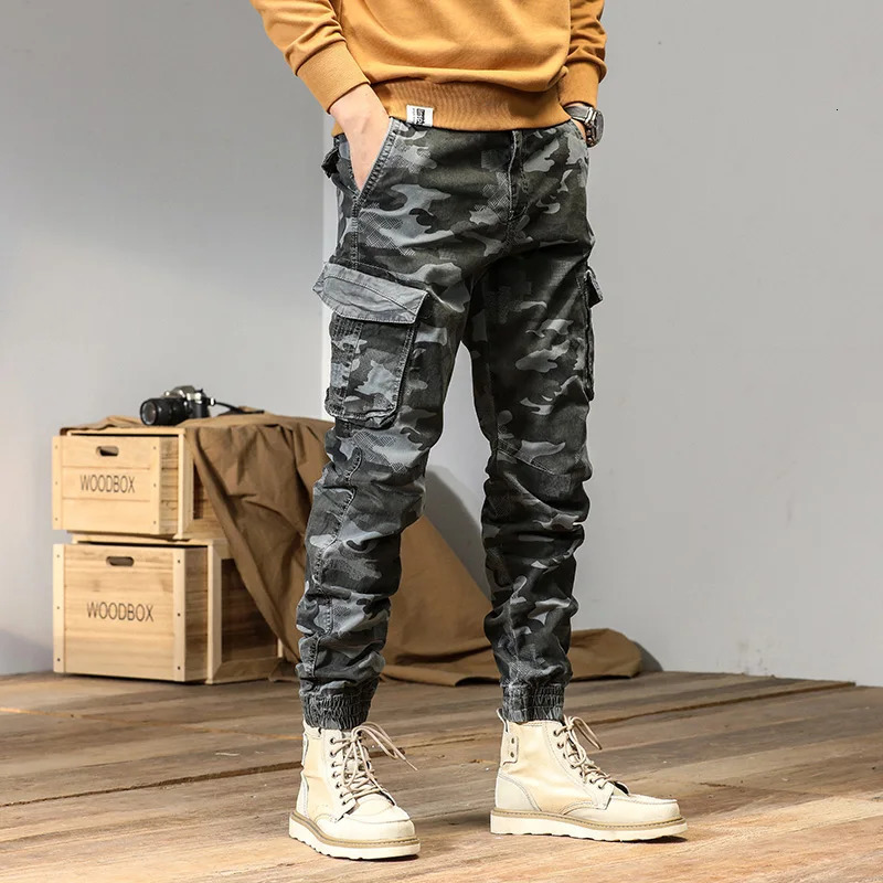 CAAYU Joggers Mens Product Pants Casual Y2k Hit Colorful Pocket Mens Trouser Sports Pants Street Clothing Military Green Camouflage Pants 240930