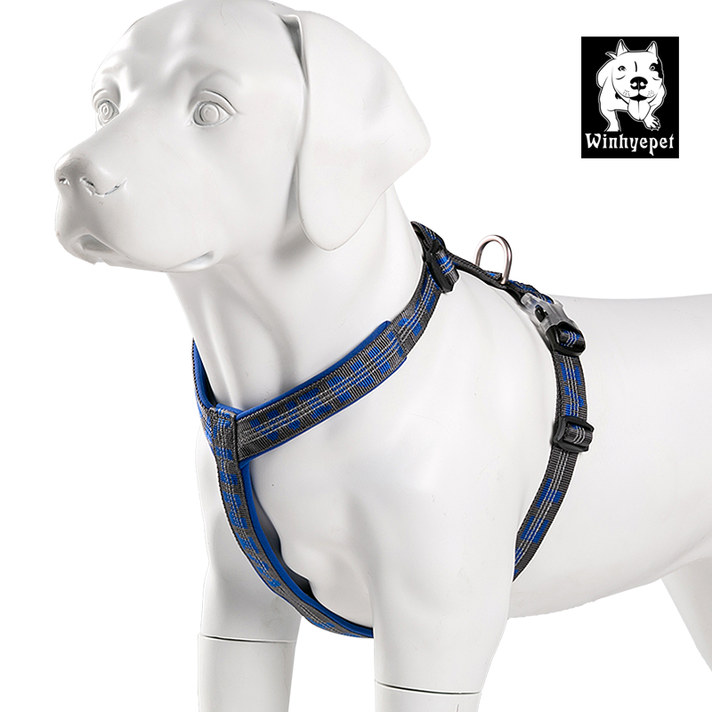 Winhyepet Dog Harness Pet Cloth Reflective Traveling Chest Straps Light Comfort Padding Back-clip For Puppy Medium Large Dogs