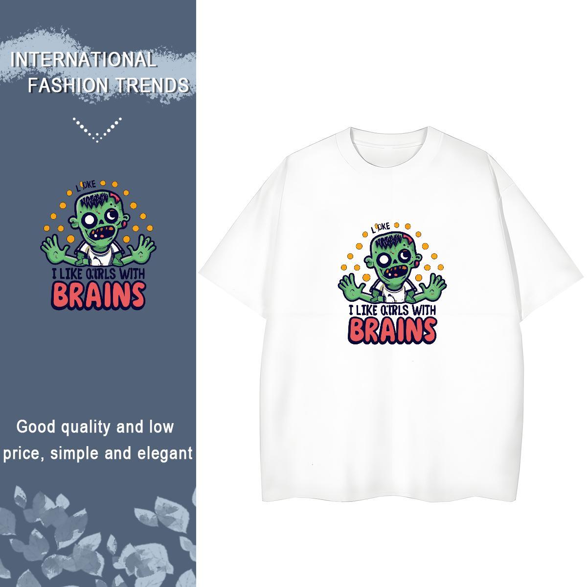 Custom Women T Shirts 230g Cotton Breathable Short Sleeve Daily Outfit skull Unisex Tshirts Popular DIY Anime Tees