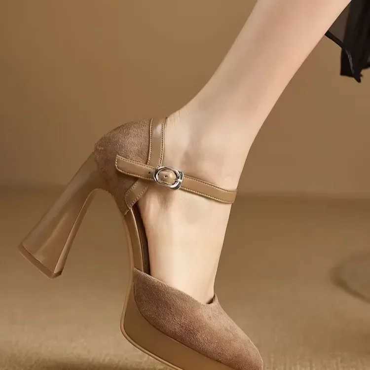 Mary Jane Pumps for Women Sandals High Heel Ankle Buckle Summer Party Baotou Womens Shoes Zapatillas Mujer 2024LX241014