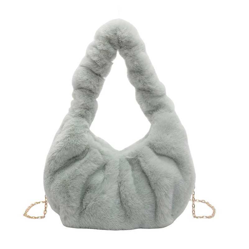 Ladies Furry Tote Bag Solid Color Winter Faux Fur Fuzzy Shoulder Plush Crossbody Female Commute 241014