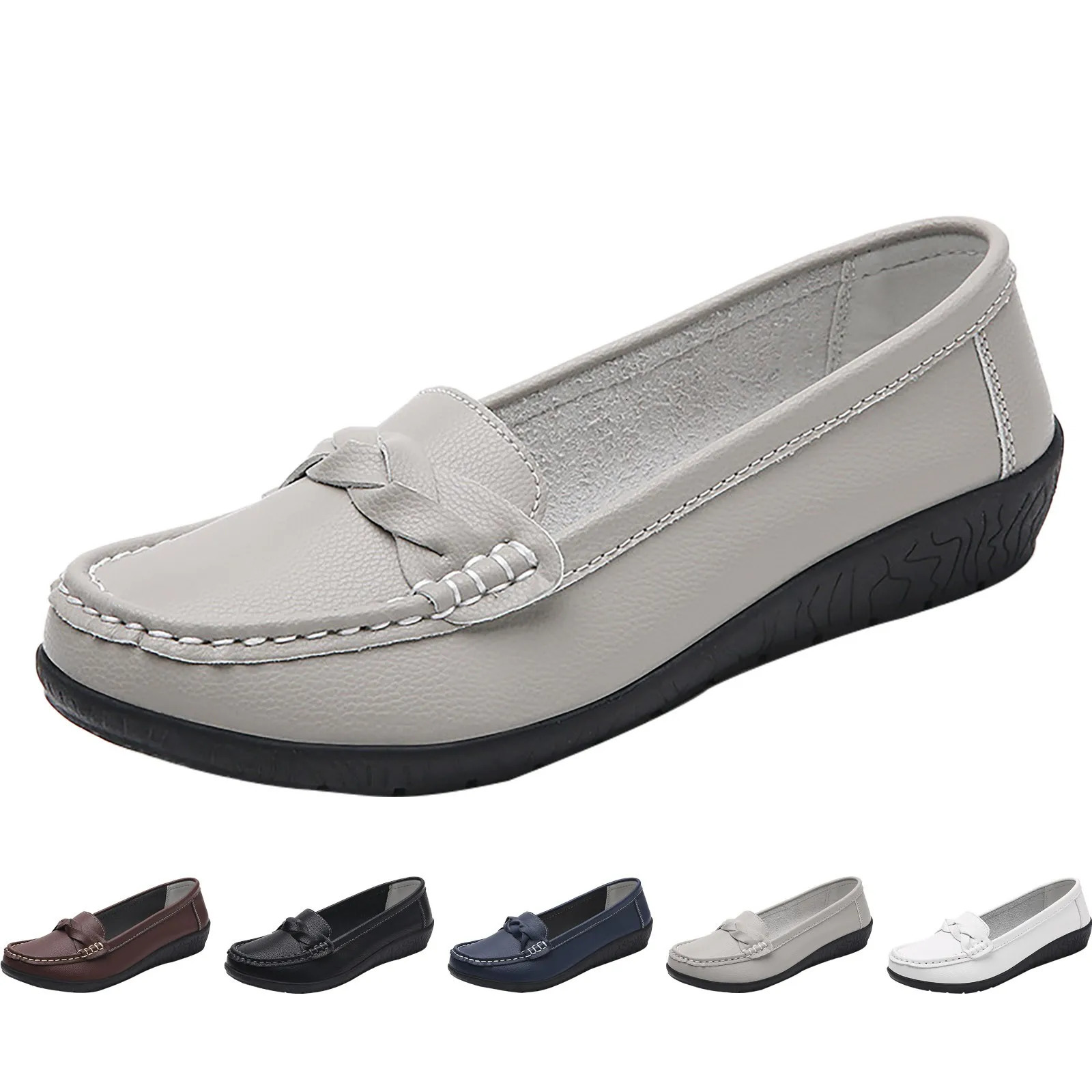 Soft Orthopedic Womens Flat Slip on Coffee Color Ladies New Casual Shoes for Women 241014
