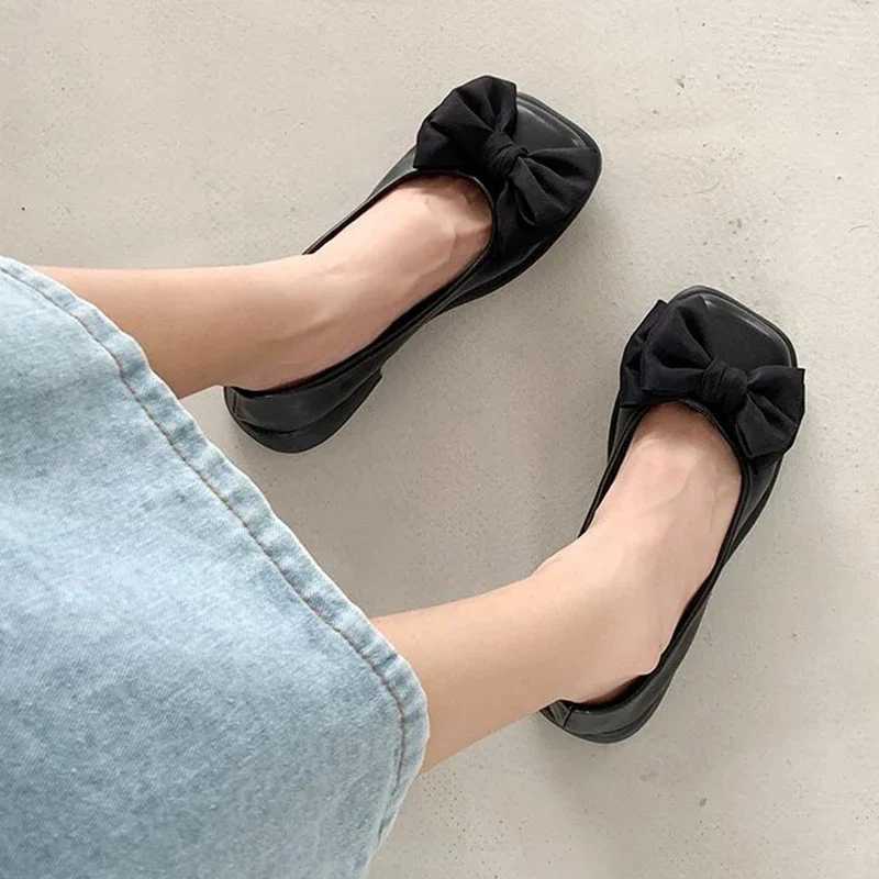 Women Bow Mary Janes Shoes Casual High Heels Shoes New Square Toe Sandals Fashion Lolita Shoes Loafers Walking Zapatos MujerLX241014