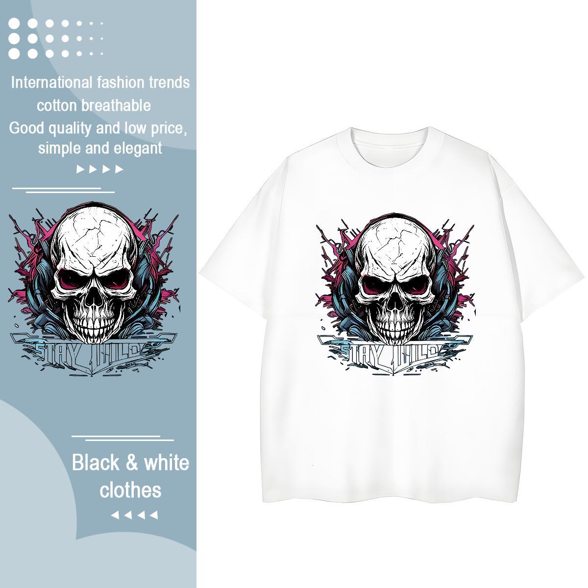 2024 Casual Woman T Shirts 230g Pure Cotton Breathable Crew Neck Daily Outfit monster Tshirt for Man Woman Nice Customized Print Clothings