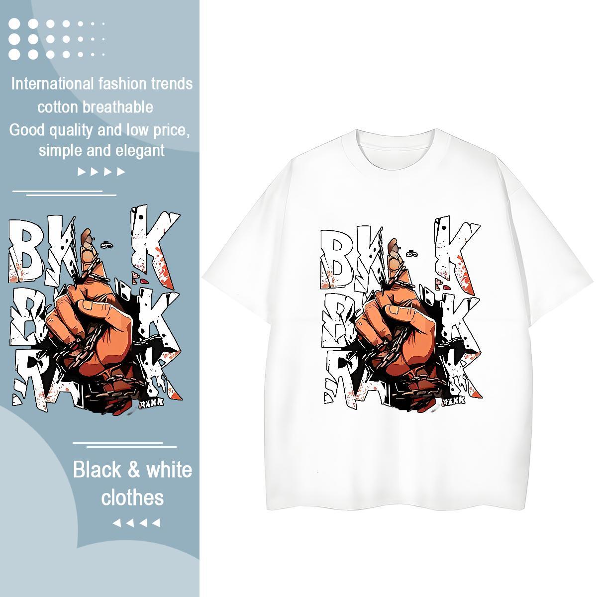 Casual New T Shirt For Woman 230g Pure Cotton Short sleeve Soft Street Casual hands Woman Tshirt Popular Cartoon Floral Printing Clothes Shirt