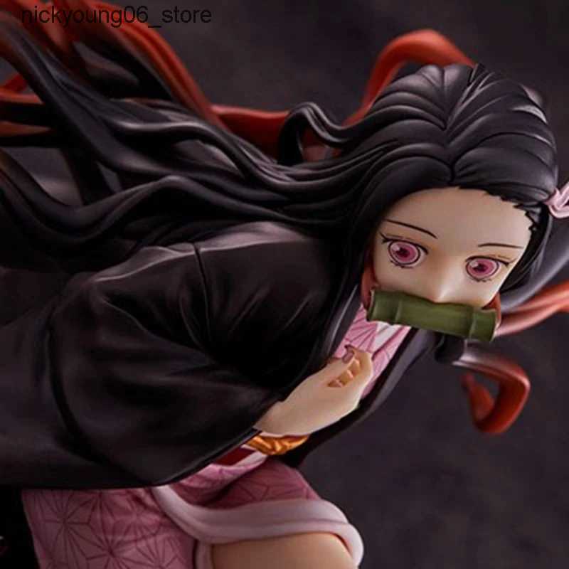 Action Toy Figures 15CM Demon Slayer Kamado Nezuko Sitting Model Toy PVC Figure Toy Gift Collection Box Decoration Desktop Collection Decoration L2409