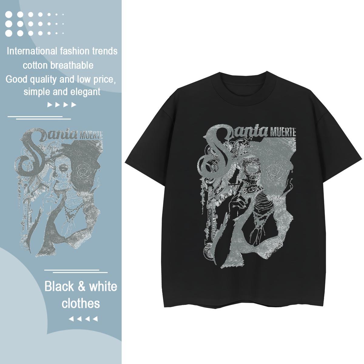 2024 DIY T shirt 100% Cotton 230g Breathable Crew Neck Beach portrait Unisex Tshirts Wholesale Floral Print Clothes Shirt