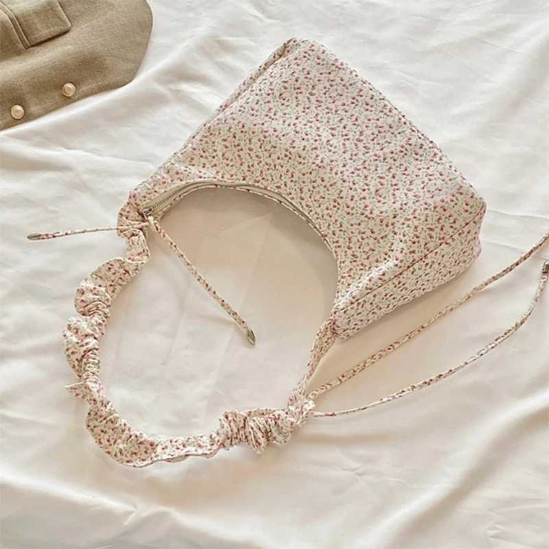 Folding floral handbag large capacity cross bag handheld shoulder bag M241014