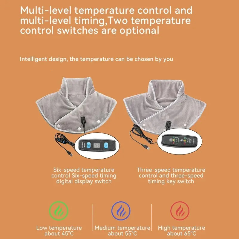 Electric heated shoulder and neck massager three gear compression Cervical Shawl hand warmer USB shoulder and neck back relaxation bracket 241011
