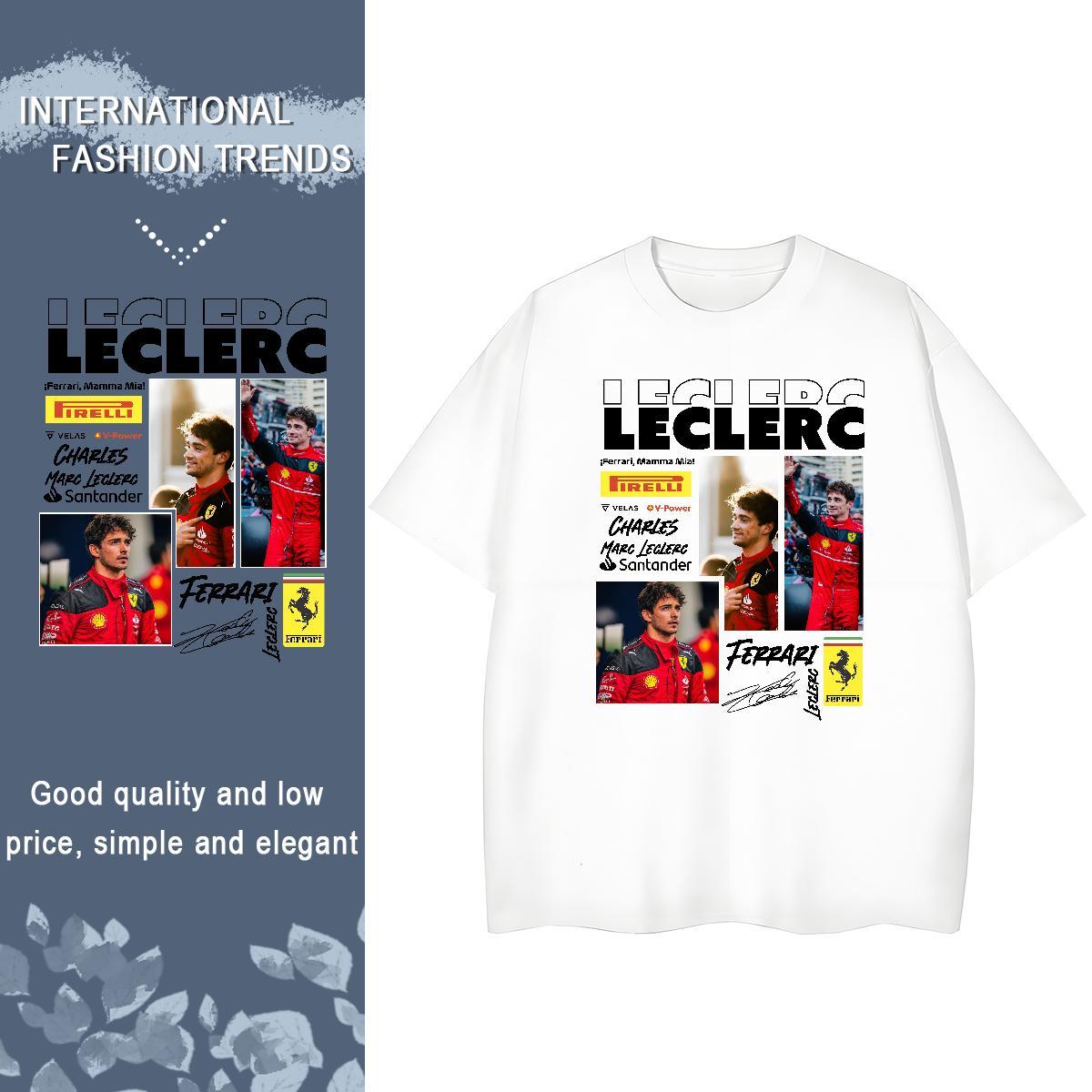 2024 T shirt 230g Cotton O Neck Short Sleeves Street Leclerch Women Tees Designer Nice Black White Clothes Shirt