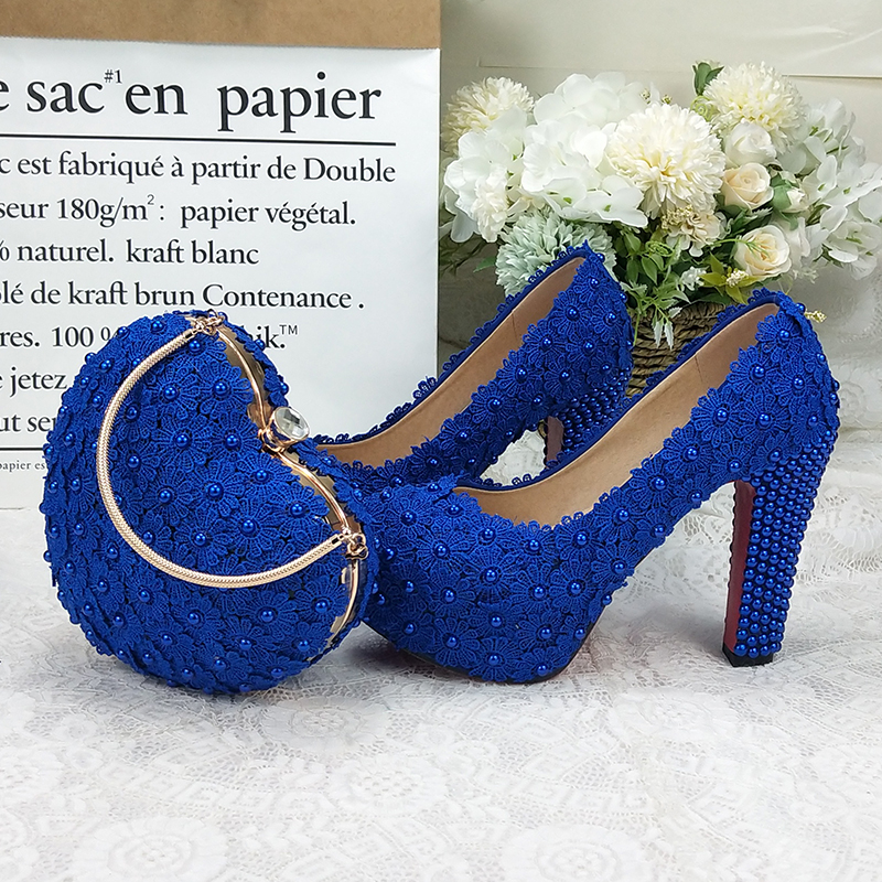 BaoYaFang White Royal Blue Flower bags heart purse handbags Chain Shoulder bags Fashion Evening bags