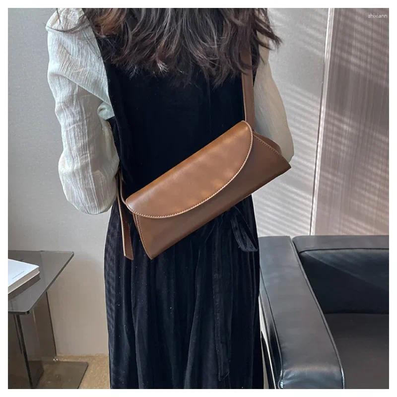 Totes Shoulder Bag For Women Adjustable Wide Strap Retro Underarm Simple Color Handbag Shopper Purse Fashion Crossbody Bags fashionable item zhanyishe