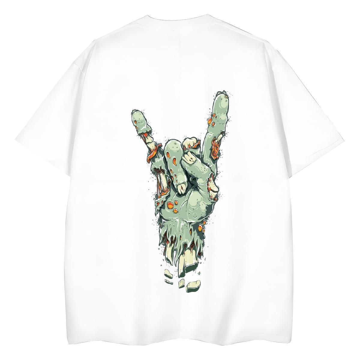 DIY T shirt 230g Cotton Breathable Casual hands Couples T Shirts High quality Anime Print Tops Shirt