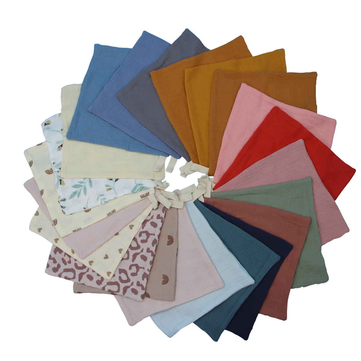 Cotton Babies Face Towel Square Handkerchief High-Absorbent Baby Salvial Towel Feeding Bib Burp Cloth 25x25cm