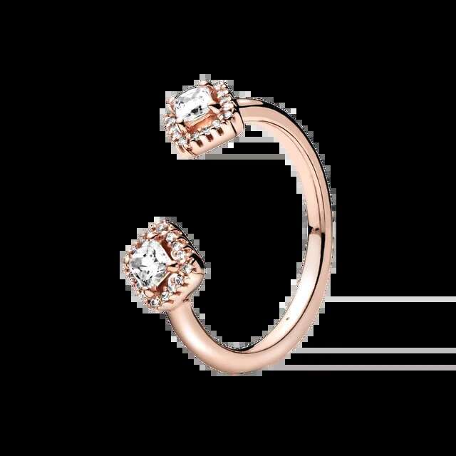 925 Sterling Silver Rose Gold Heart Moon Pearl Clover Dragoy Clear Zircon CZ Open Rings For Women Anniversar Wedding Jewelry