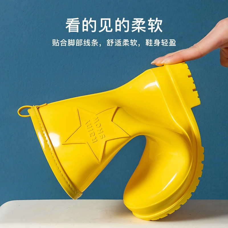 27-40 size medium-sized childrens rain boots cross-border midsole mens rain boots lightweight and non slip water shoes 241014