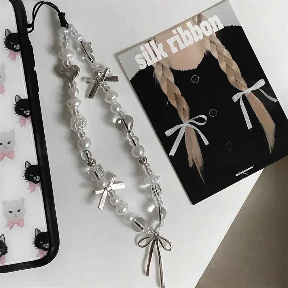 Korean Cute Ribbon Bow Love Phone Chain Tie Charm Bow Pendant iPhone Samsung Phone Accessories Girl Gift Y241014