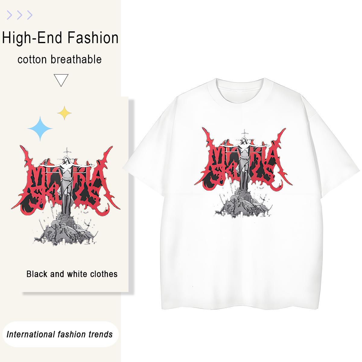 New Womens T Shirts 100% Cotton 230g O-Neck Short Sleeve Home Outdoor The Cross Womens Tshirts Loose Custom Printing Tees Shirts