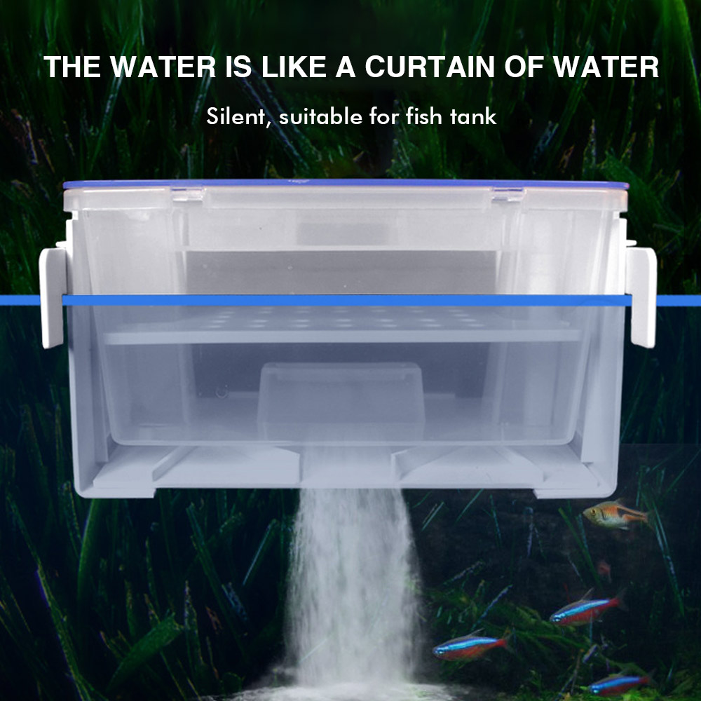 Aquarium Fish Tank Fishbowl Water Curtain Filter Box 3in1 Level Upper Filter Trickle Box Water Circulation Purifier Filter Mute