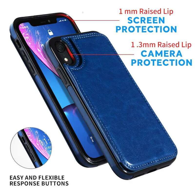 Slim Fit Premium Leather Cover For iPhone 14 13 11 12 Pro XS Max XR X SE 6S 6 7 8 Plus Wallet Card Holder Slots Flip Case
