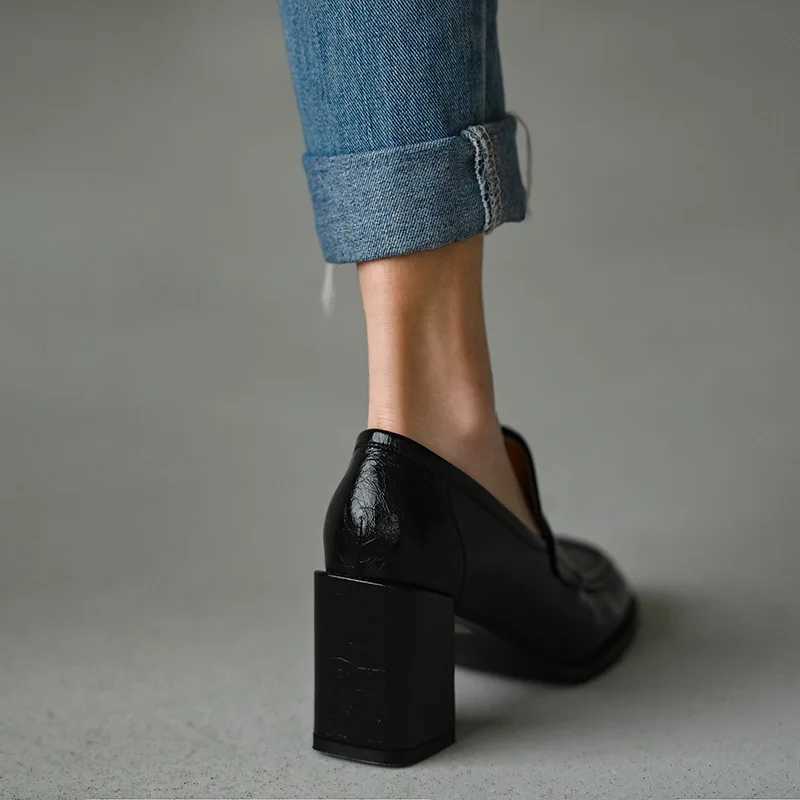 Autumn Women Pumps Loafers Chunky Heel Platform Shallow Oxfords Ladies Sandals Female Fashion College Office Dress ShoesLX241014