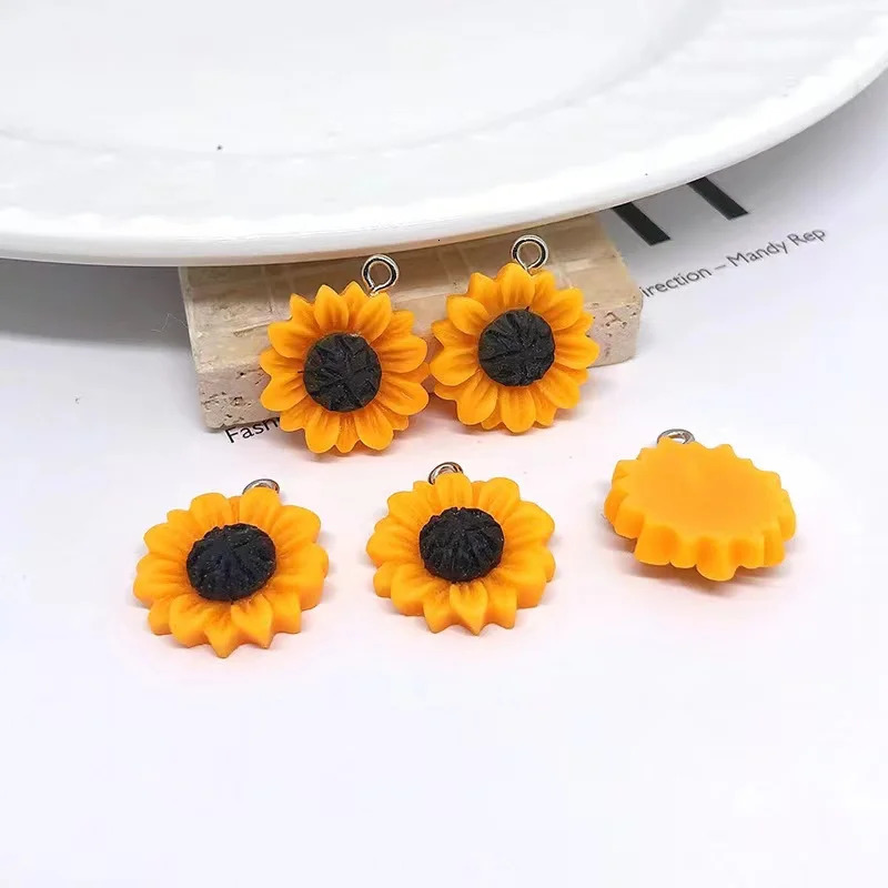 10pcs 2530mm Simulation Sunflower Cute Charms For Pendant DIY Earrings Necklace Jewelry Accessories Finding 241010
