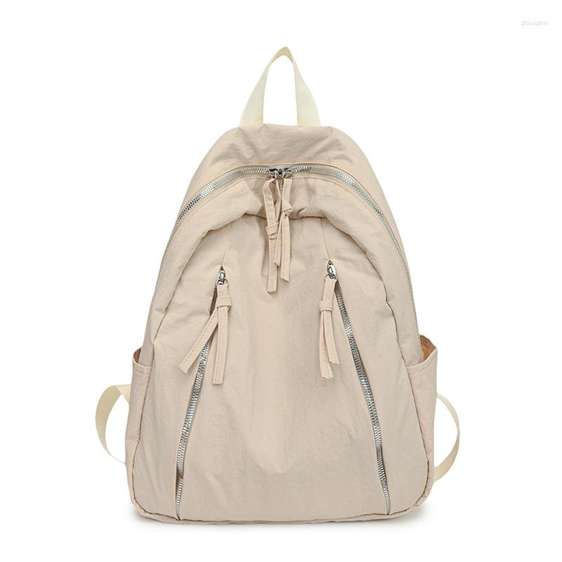 2025 NEW Backpack Live Supply Factory Direct Simple Leisure Travel Solid Color Internet Red Explosion Large Capacity Student Shoulder Bag zhanyishengl