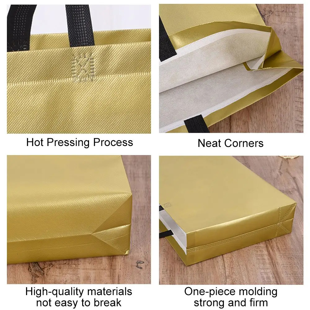 Durable with Handle DIY Green Blue Non Woven Tote Gift Bag Handbag Ecobag Eco Grocery 241011