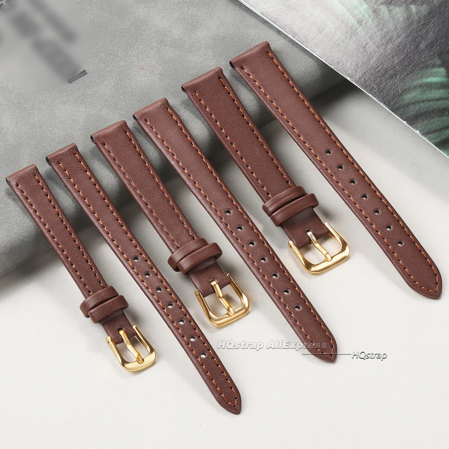 PU Leather Watch Band 12mm 14mm 16mm 18mm 20mm 22mm 8mm 10mm Thin Watchband Wrist for Women Men Waterproof Bracelet Accessories 241010