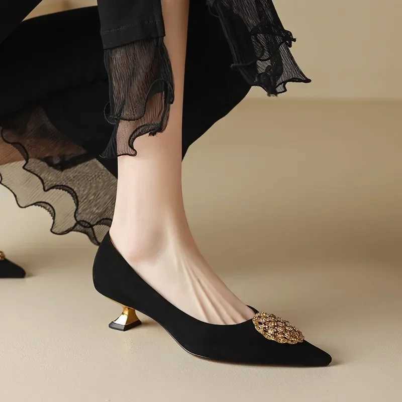 2024 summer new comfortable womens pointy shallow mouth casual high heelsLX241014