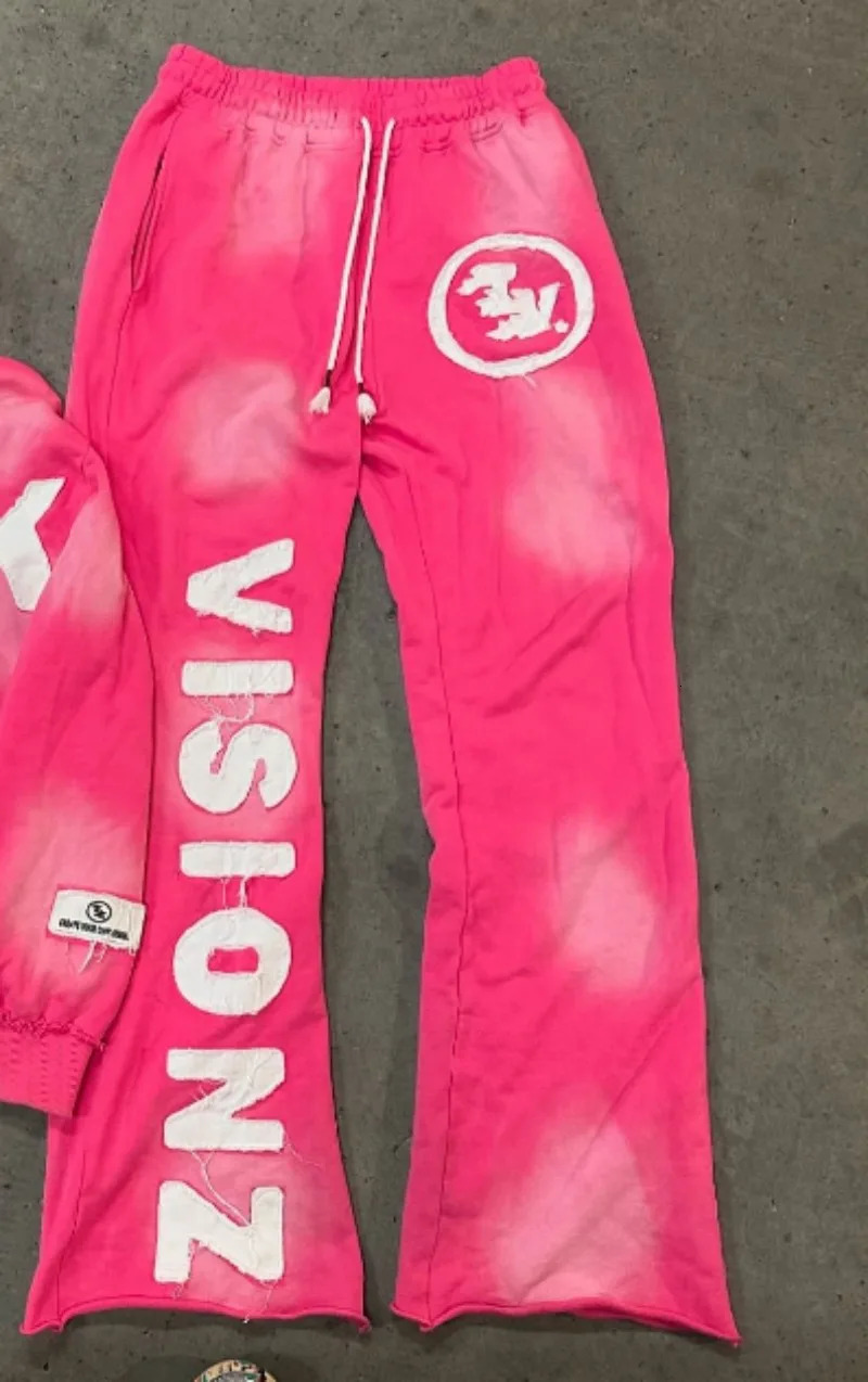 Harajuku letter patch embroidery n elastic waist straight pants men hiphop street y2k clothing trendy basketball sweatpant 241011