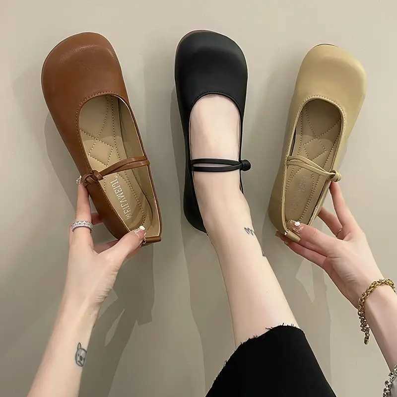 Designer Autumn Women Mary Jane Shoes 2024 New Fashion Round Toe Ladies Comfort Soft Sole Flats Womens Comfort Ballerinas ShoesLX241014