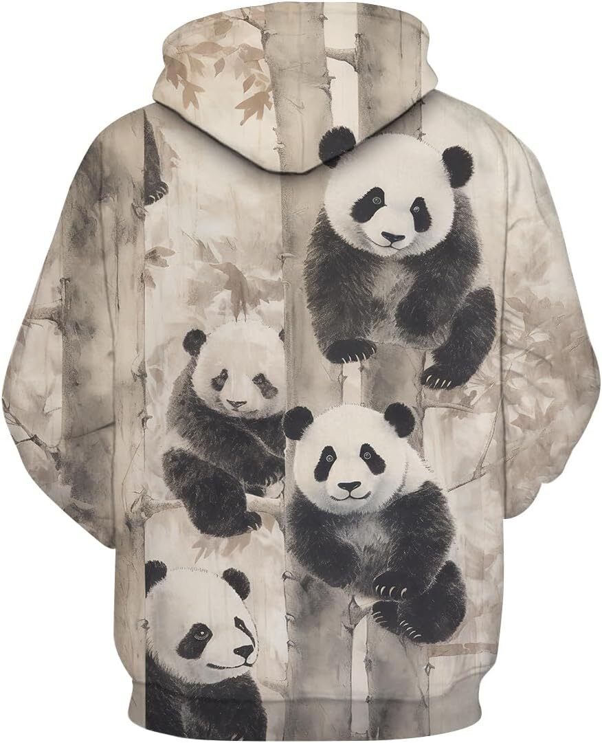 Hoodie for Mens Womens Funny Panda Bear Animal Cool Graphic Unisex Sweatshirts Pullover Hoodie Hooded Graphic Hoodies sweatshirt Trendy Fashion