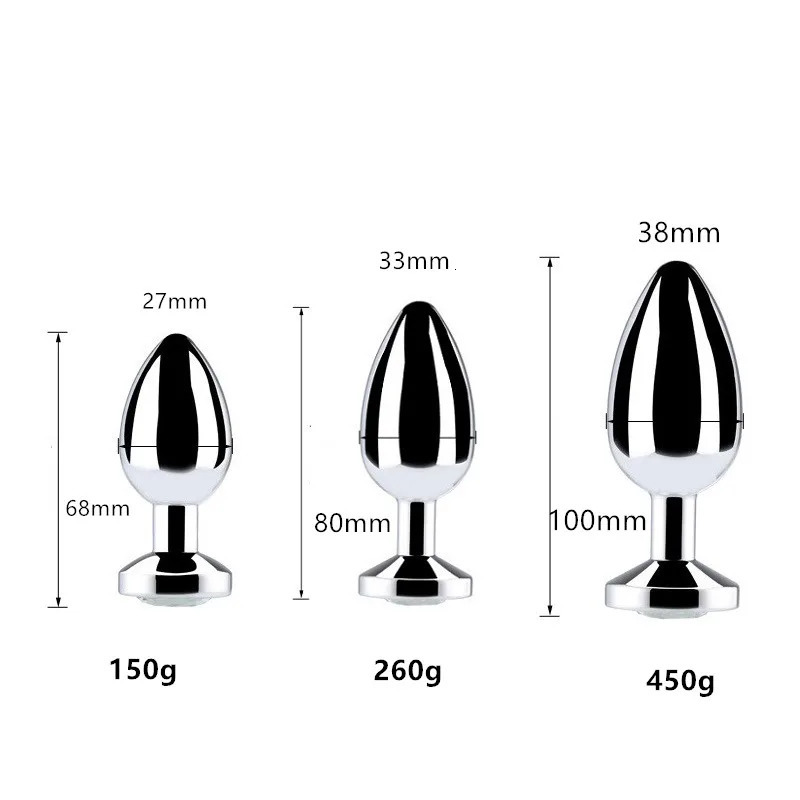 Real 403 Stainless steel huge heavy small medium large size set jewerly Crystal Metal anal beads butt plug insert ass sex toy 241010