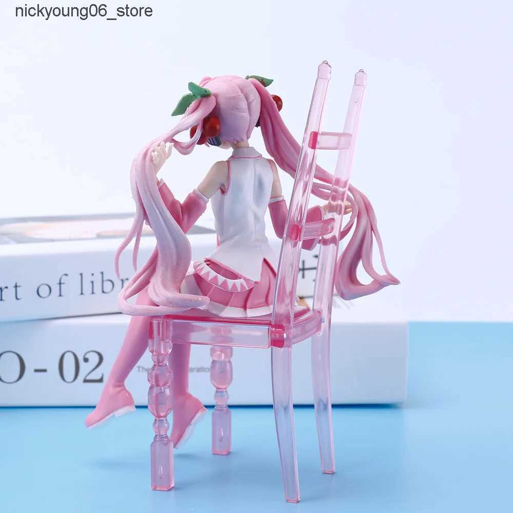 Action Toy Figures New Japanese Anime sakura miku Figure Sexy Character Ornaments chair Kawai Car Decoration Collectible Model Birthday Gift L240910