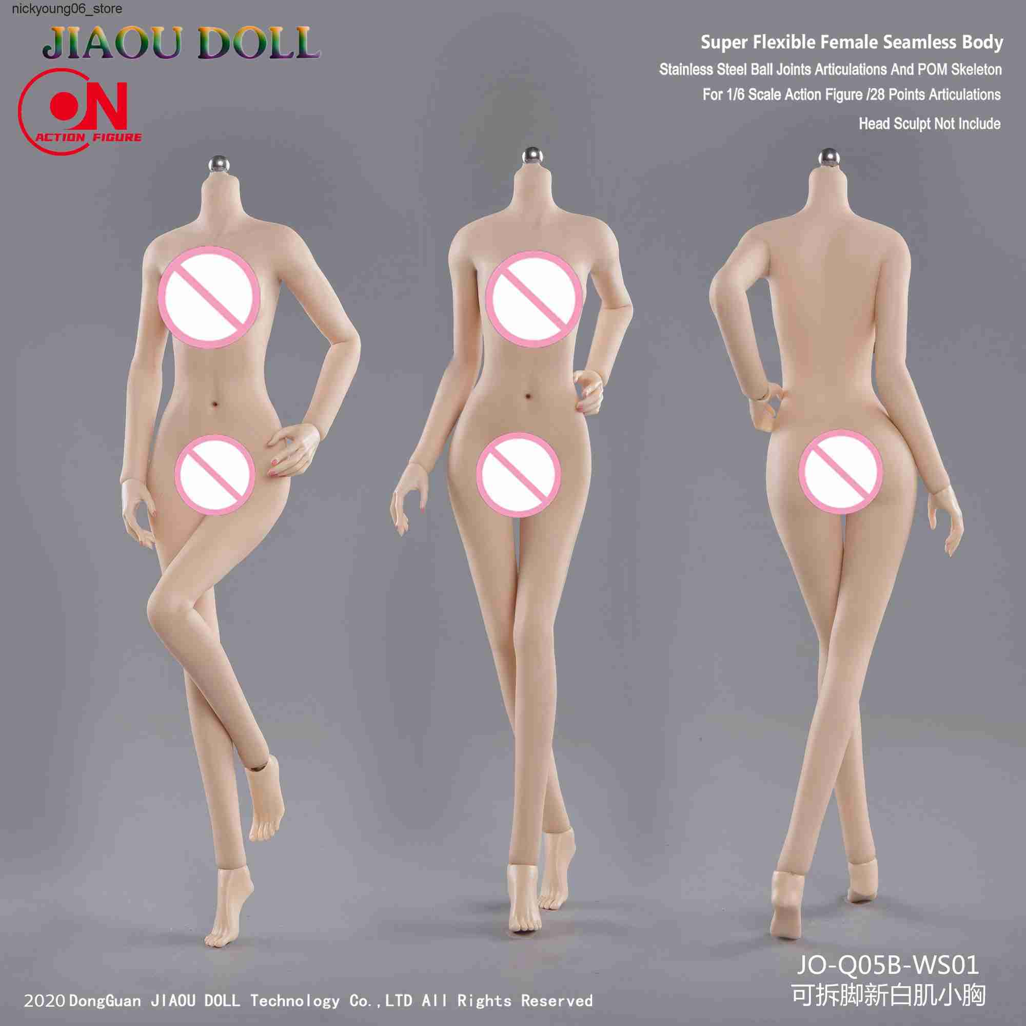 Action Toy Figures JIAOU DOLL 1/6 Flexible Female Seamless Body 12-inch Small Mid Large Breast Action Figure Multicolor Skin Asian Europen Body L24091