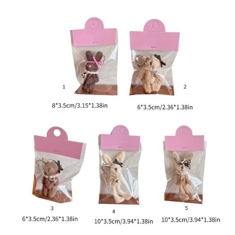 Bow Rabbit Keychain Animal Bear Bag Charm Plush Keychain Y241014