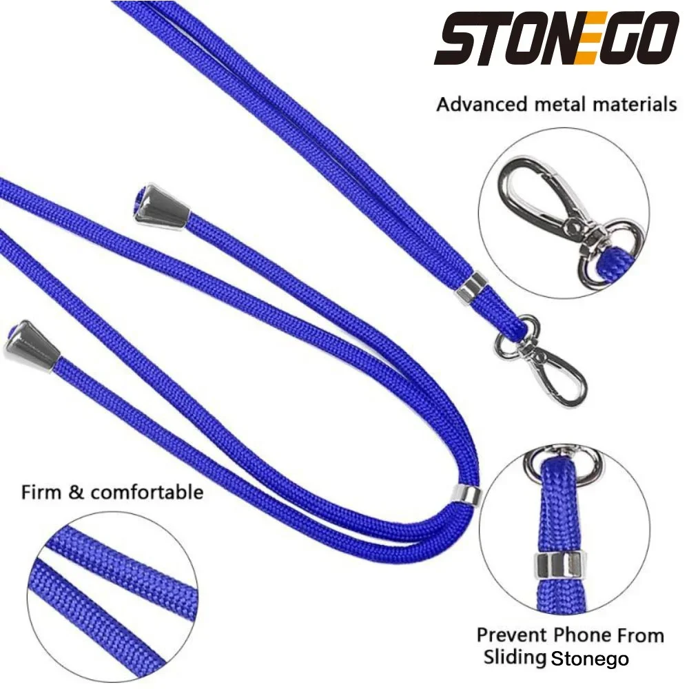 STONEGO Universal Phone Lanyard Adjustable Detachable Neck Cord Lanyard Strap Phone Safety Tether For All Mobile Phones