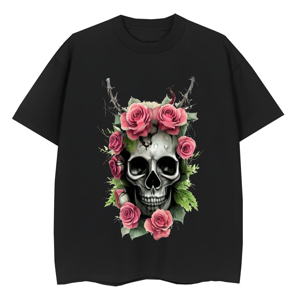 New T Shirt For Woman 100% Cotton 230g Short sleeve Soft Street Wear skull Lady T shirt Designer Nice Custom Printed Tees Shirts