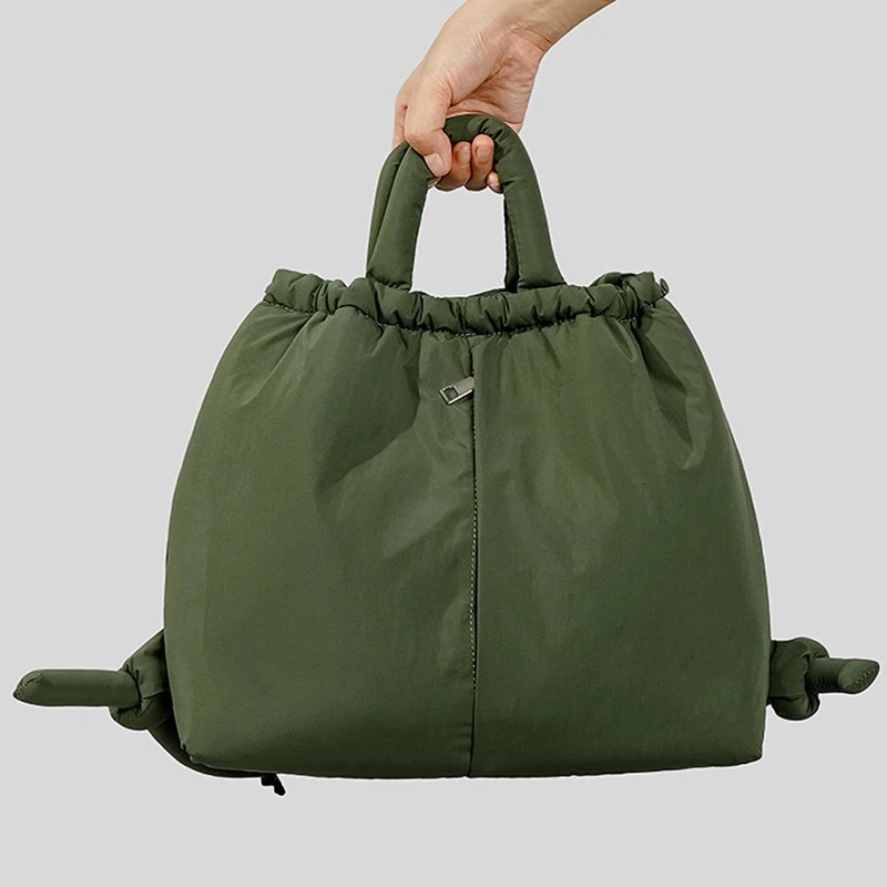 Casual Nylon Women Handbags Simple Vintage Lady Shoulder Bags Padded Soft Puffer Bag Large Capacity Tote Bag 241008