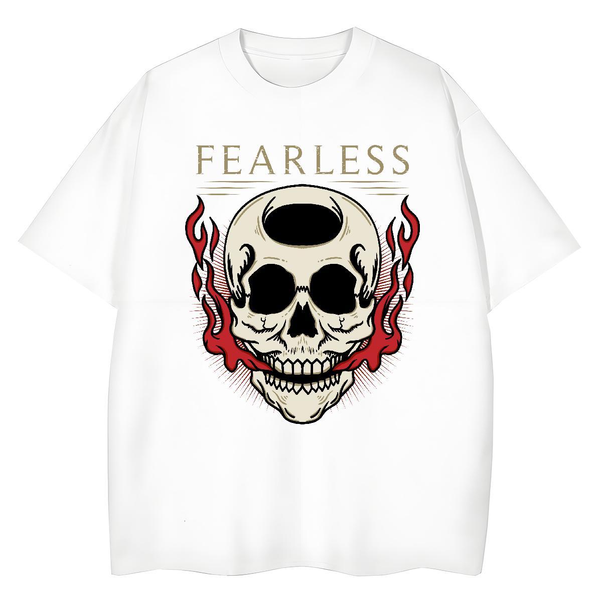 Brand T shirt 230g Cotton Crew Neck Home Outdoor skull Women Tshirts Comfortable Cartoon Floral Printing Clothes Shirt