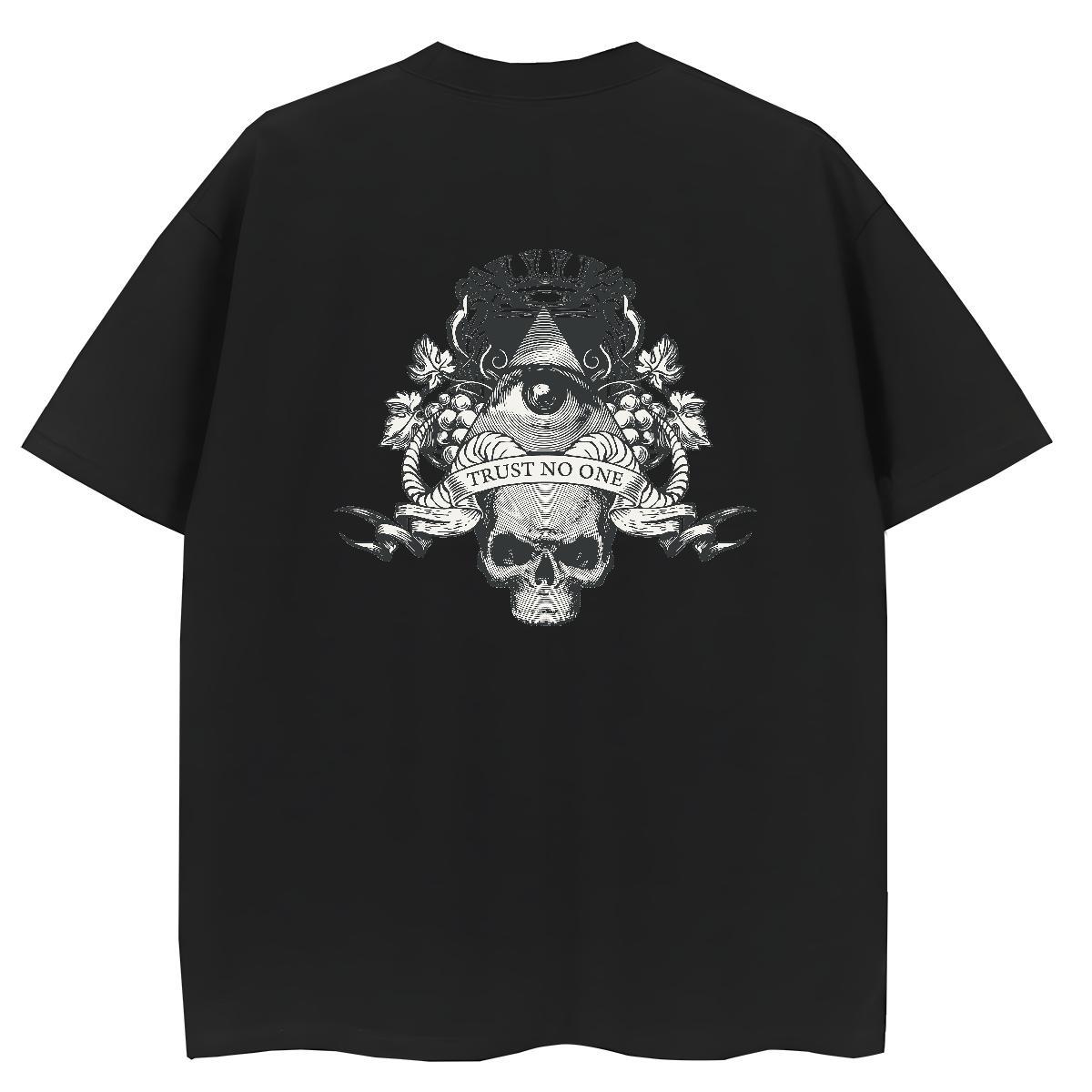 Fashion T-Shirts for Women 230g Pure Cotton Crew Neck Sports Casual skull Women Tees 5A DIY Anime Tops