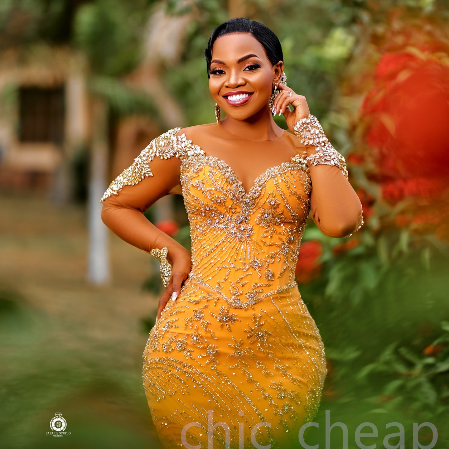Aso Ebi 2024 Yellow Mermaid Prom Dresses Beaded Rhinestones Sequined Evening Formal Party Second Reception Birthday Gowns Dress For Special Occasions 