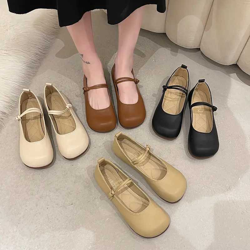 Designer Autumn Women Mary Jane Shoes 2024 New Fashion Round Toe Ladies Comfort Soft Sole Flats Womens Comfort Ballerinas ShoesLX241014
