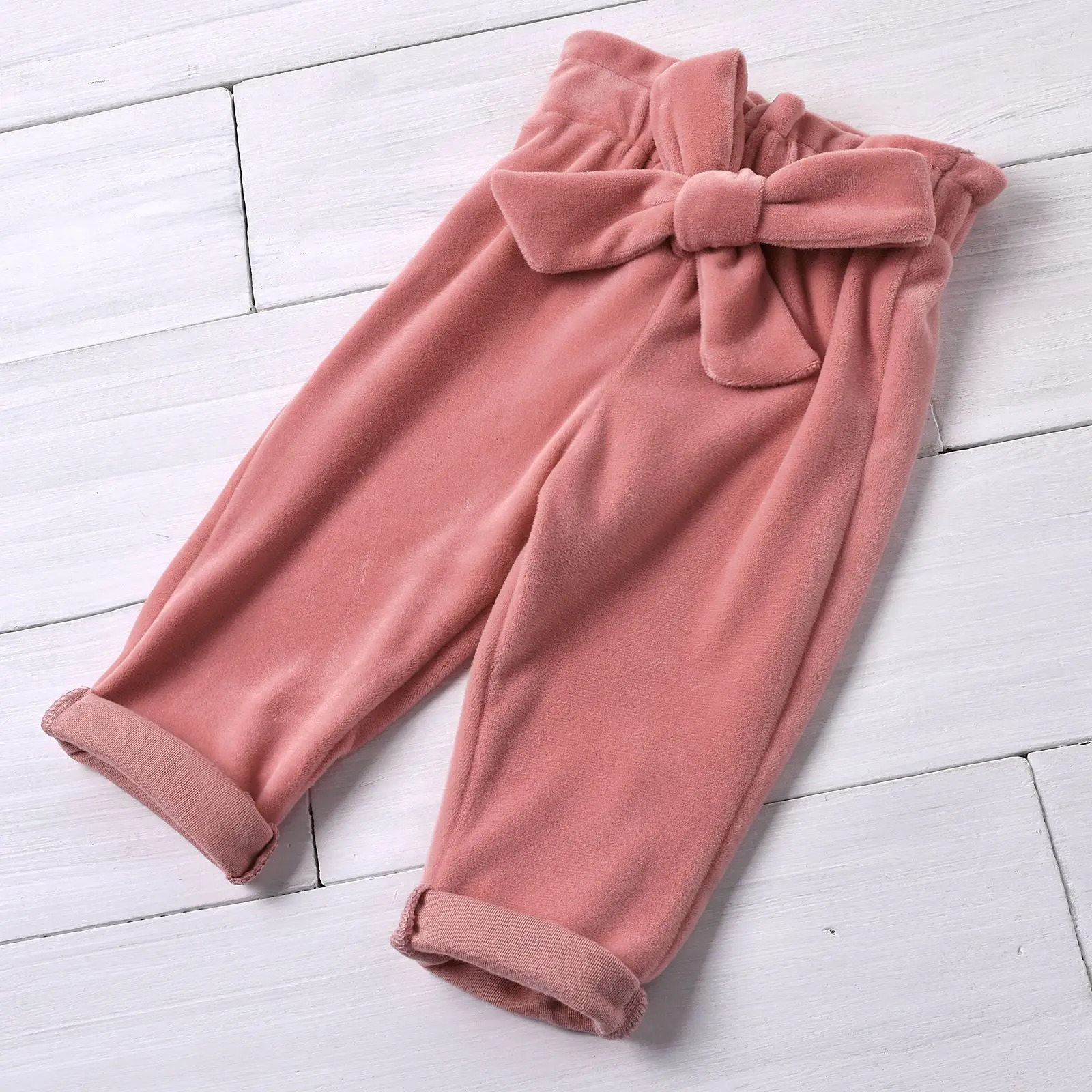 Spring Autumn Toddler Baby Girls Velvet Outfits Warm Clothes Sets Ruffle Hoody Top Coat Bowknot Pants 2pcs Kids Winter Clothing 241011