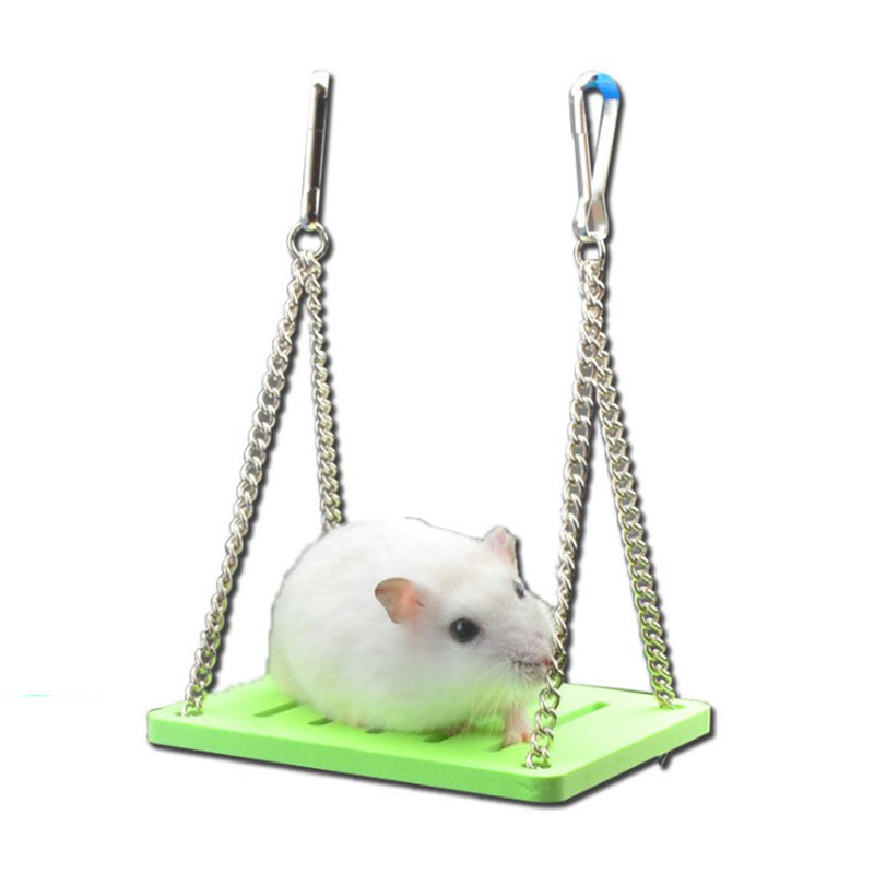 1Pcs Swing Toy Pet Hamster Toys Hanging Gadget Wooden Cage Accessories Supplies Amuse Mouse Natural Wood Toy for Small Pets