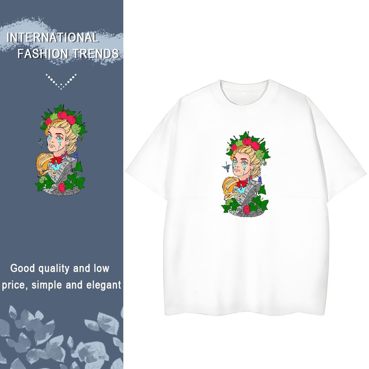 Factory Direct T-Shirts 230g Cotton Breathable Soft Beach portrait Women Tees Comfortable Anime Tshirts