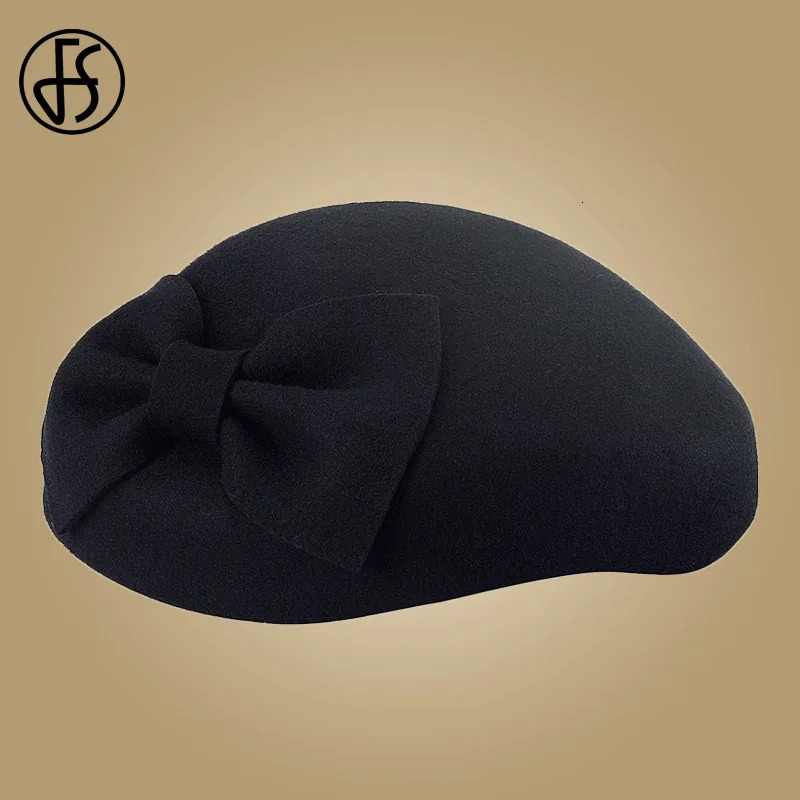 Fedora 100% wool black Pillbox hat elegant wedding felt for women Fedora hat derby tea party formal womens church hat 241011
